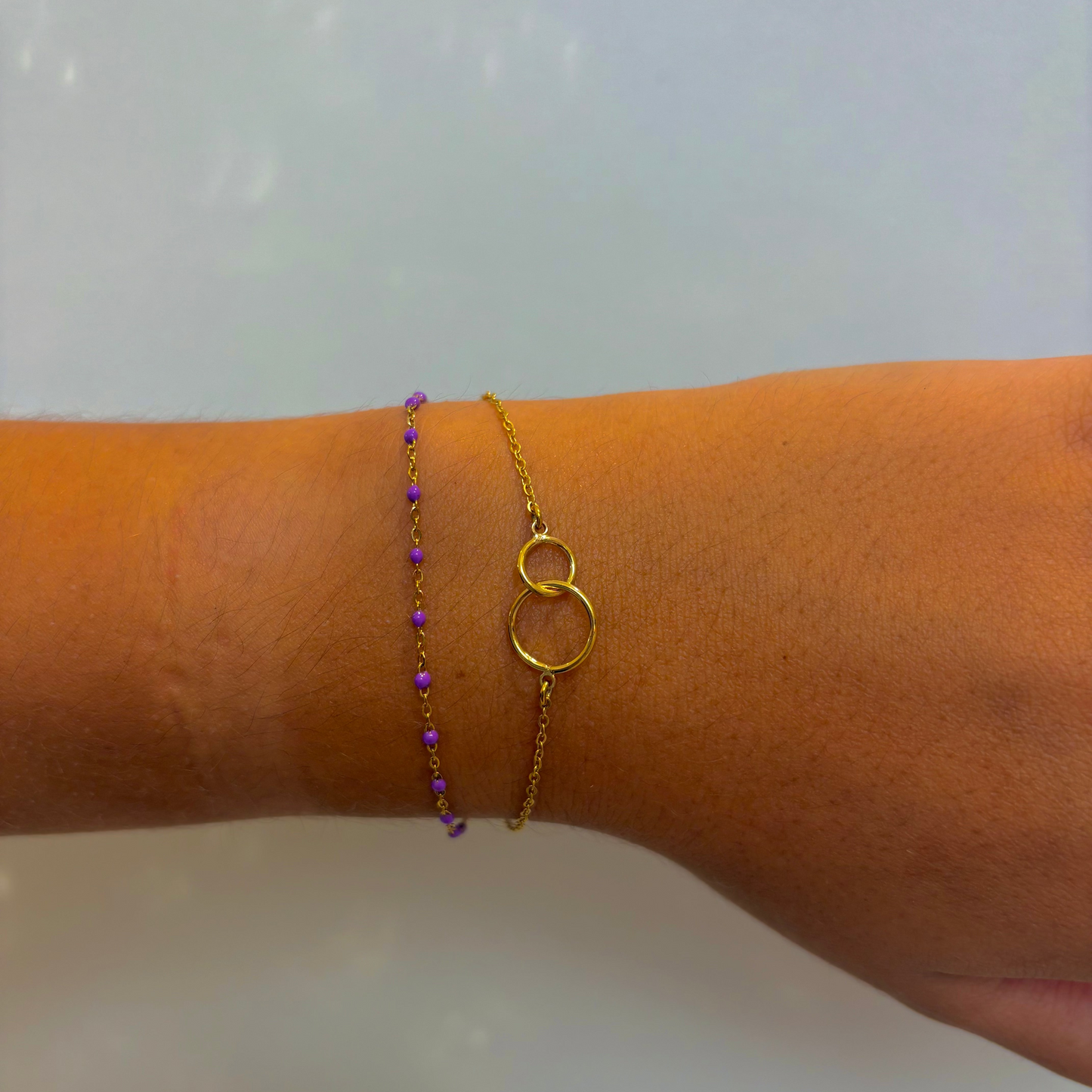 Bracelet Double Chaines Double Rond