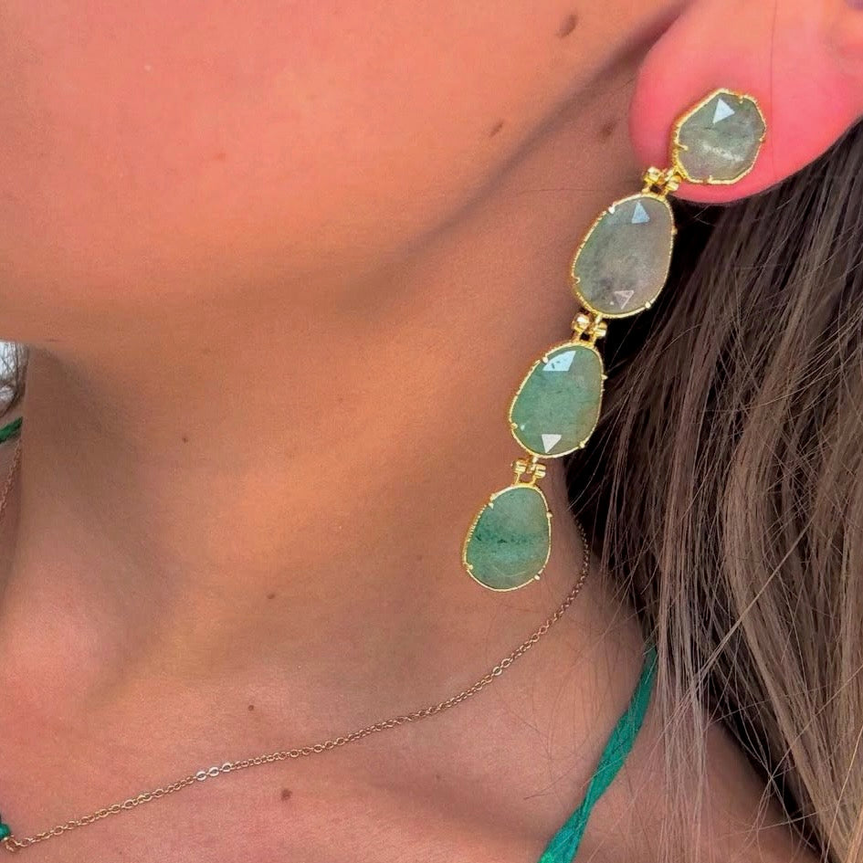 Boucles d'oreilles 4 pierres