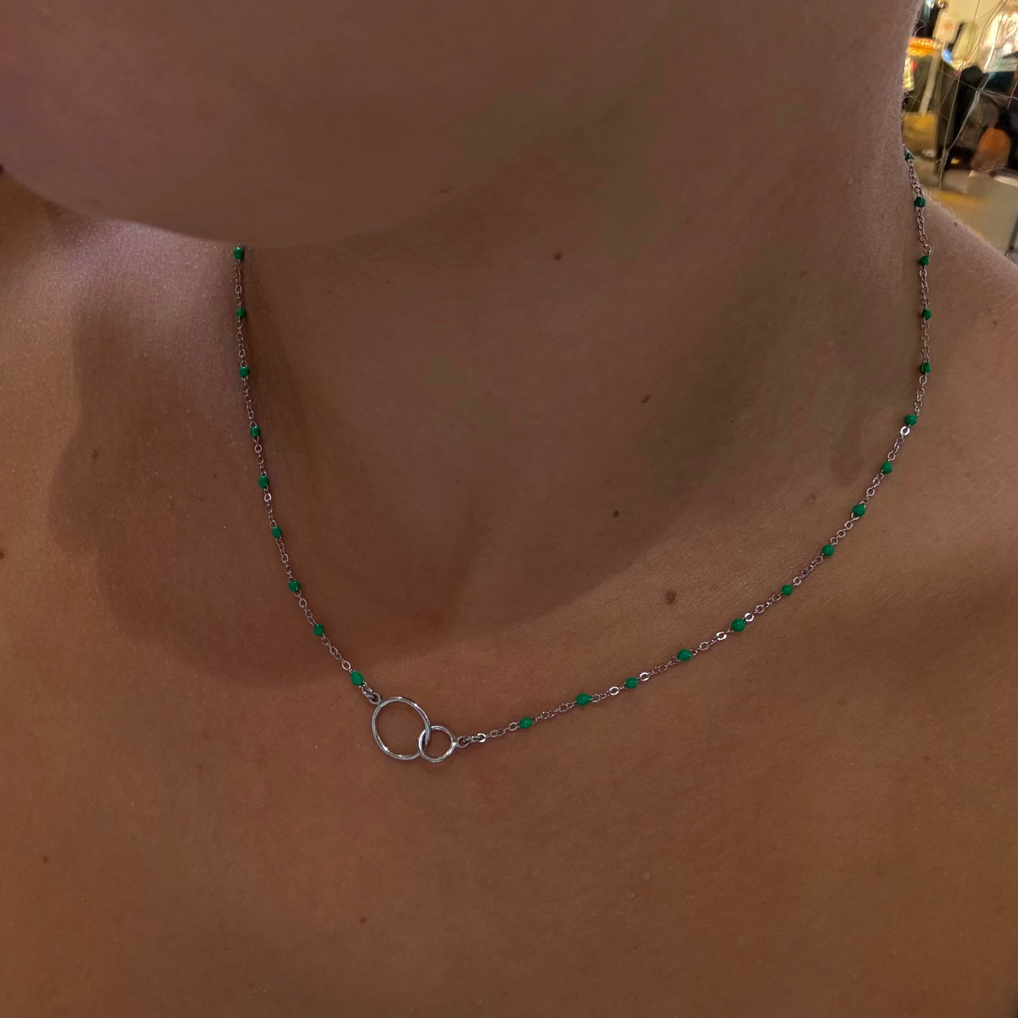 Collier Double Ronds Coloré