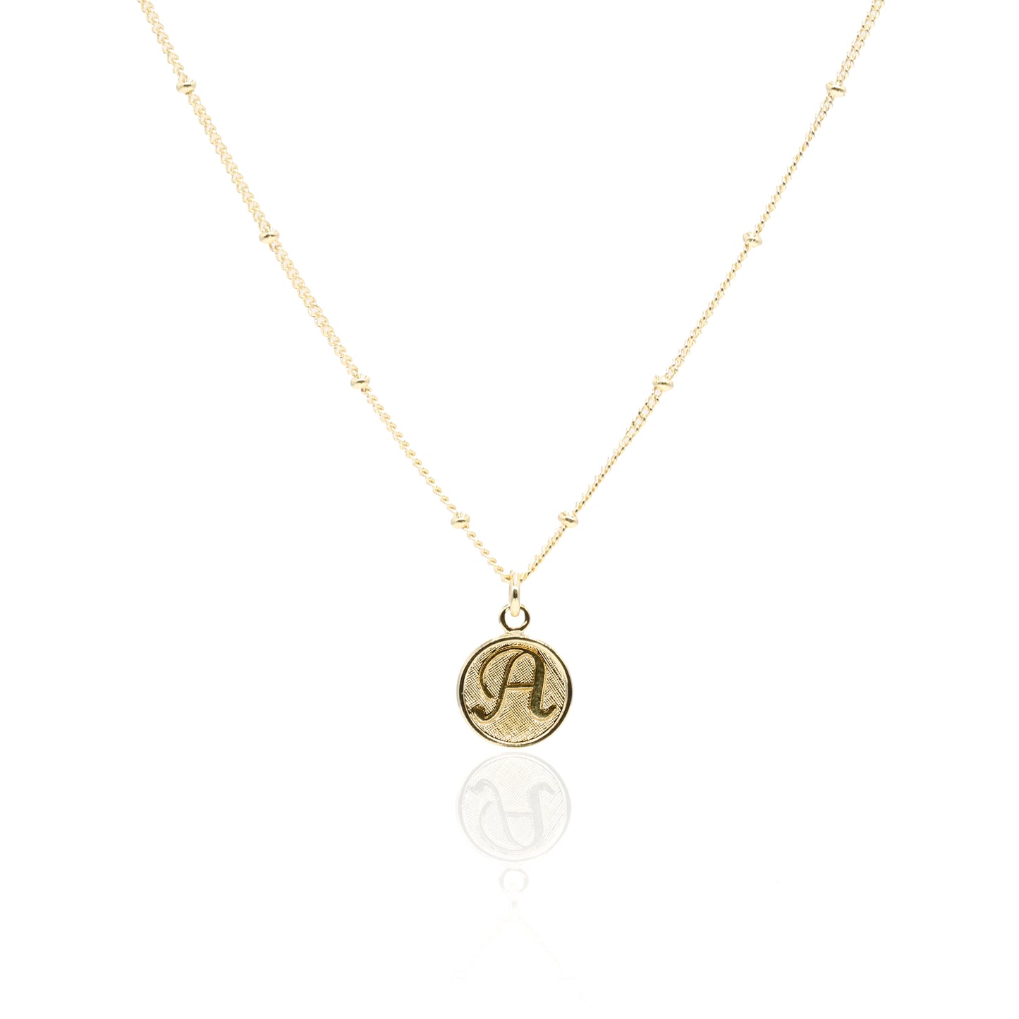 Collier ajustable doré lettre A