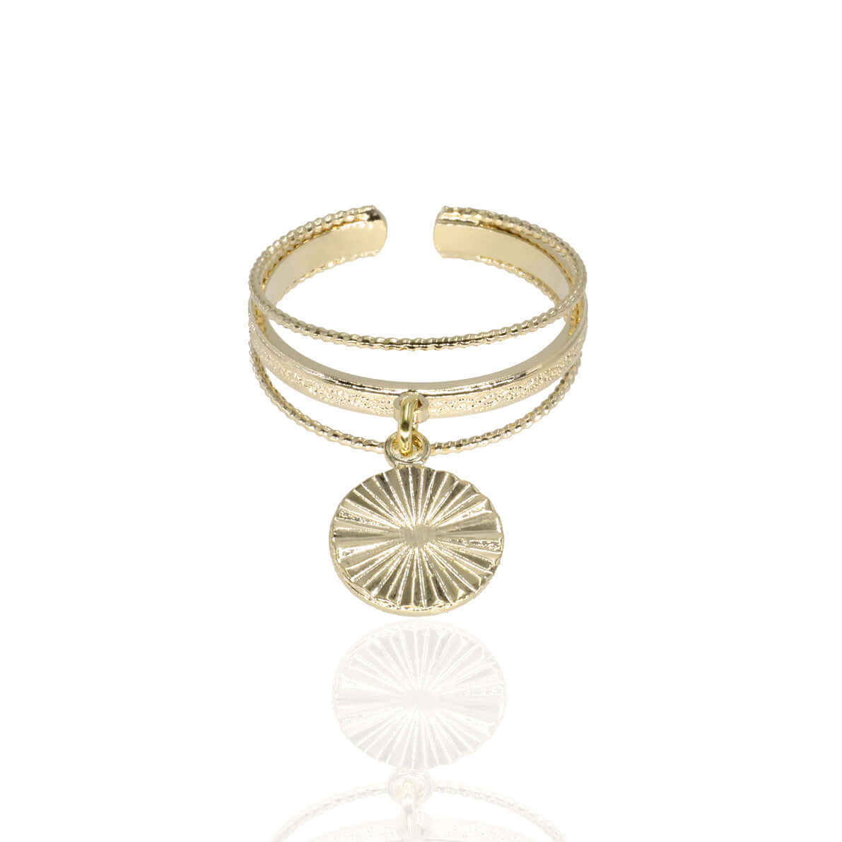 bague pampille ajustable doré