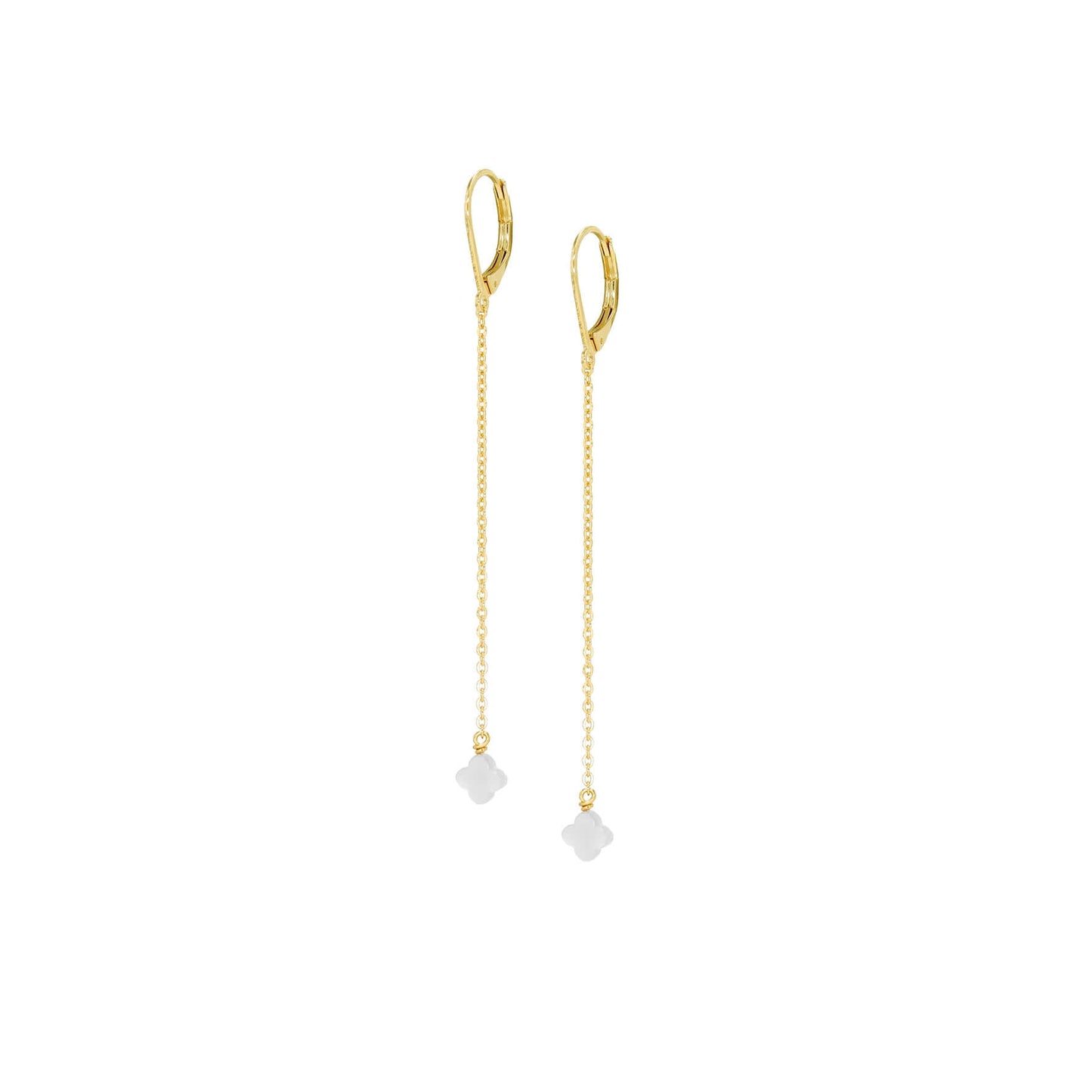 boucle chaine doré nacre trèfle blanche