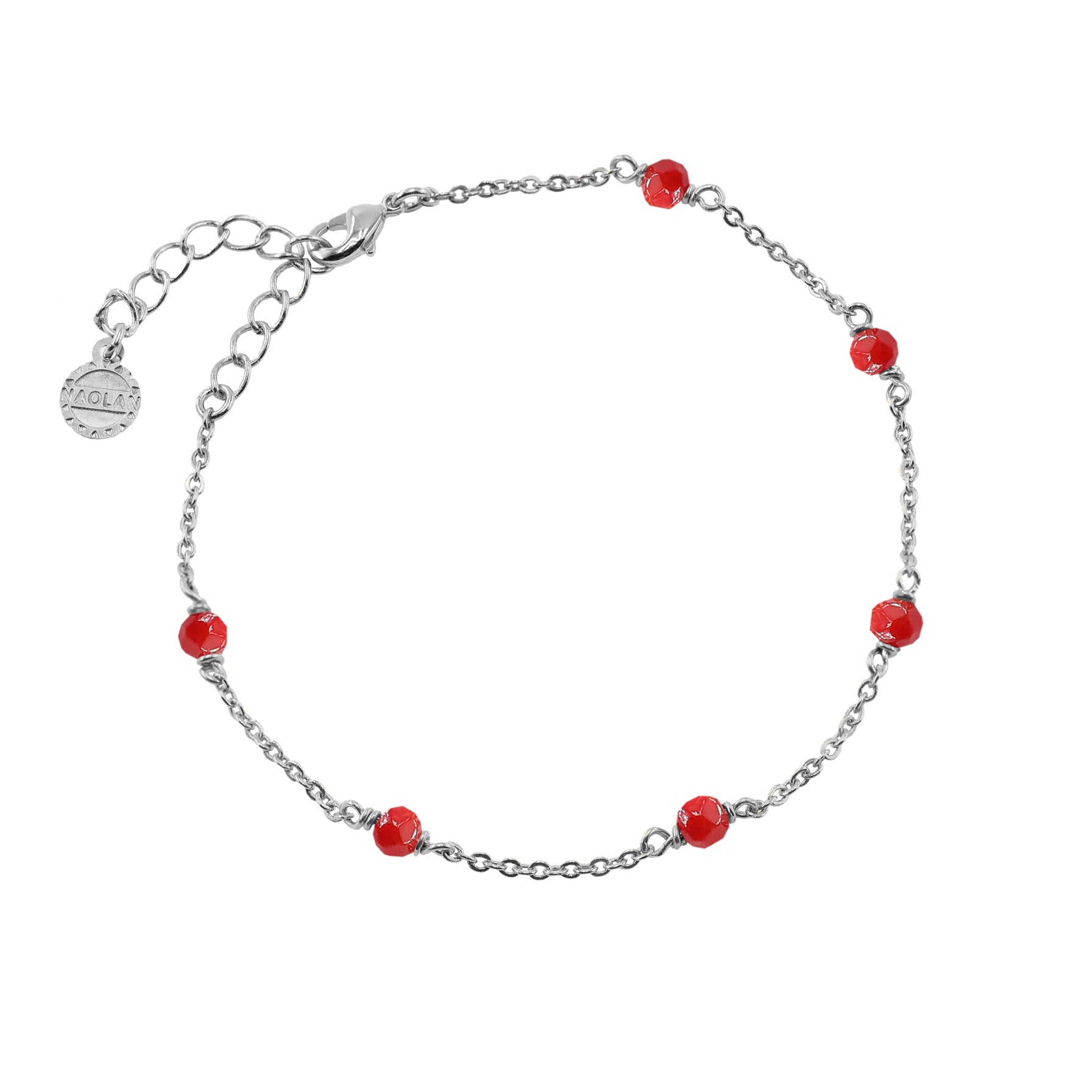 Bracelet ajustable argenté pierre naturelle