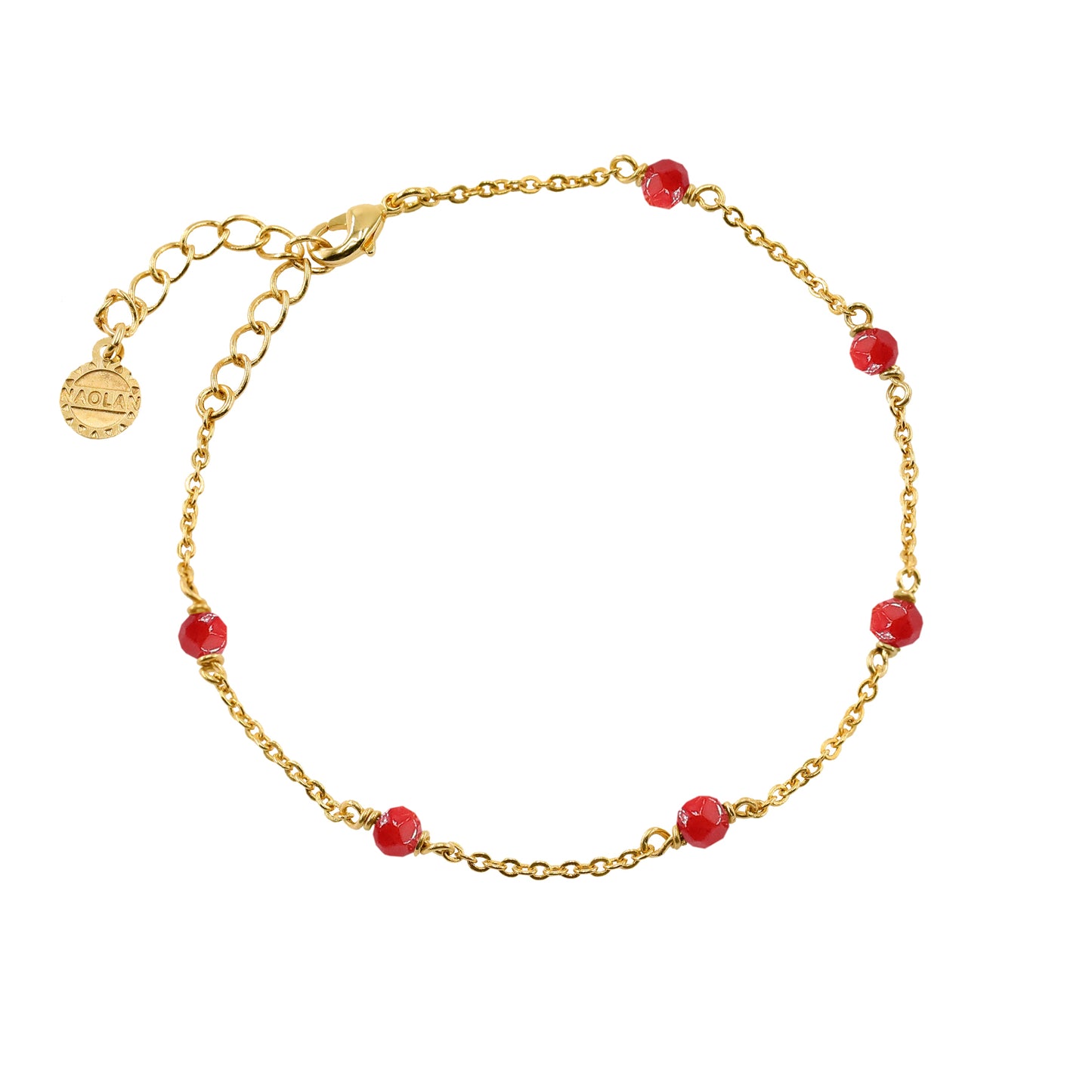 Bracelet ajustable doré pierres naturelles