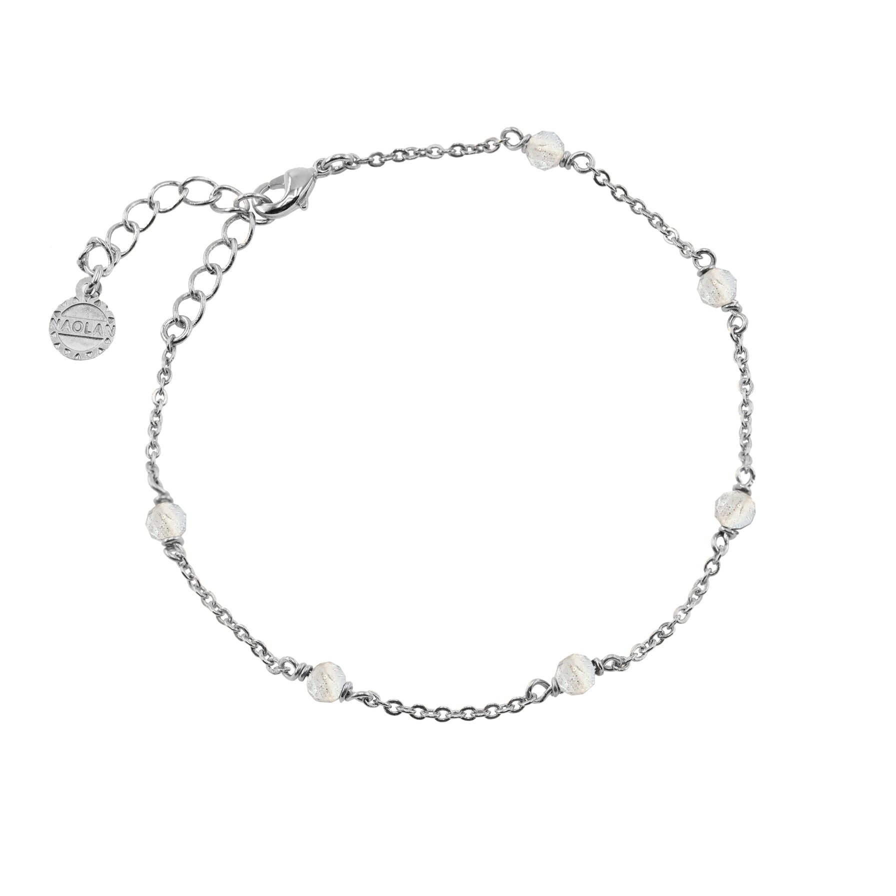 Bracelet ajustable argent pierre labradorite