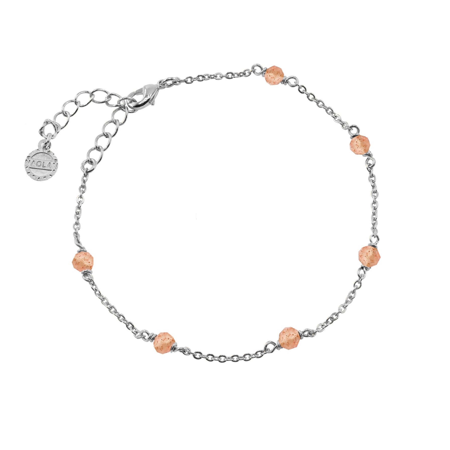 Bracelet ajustable argent pierre de soleil