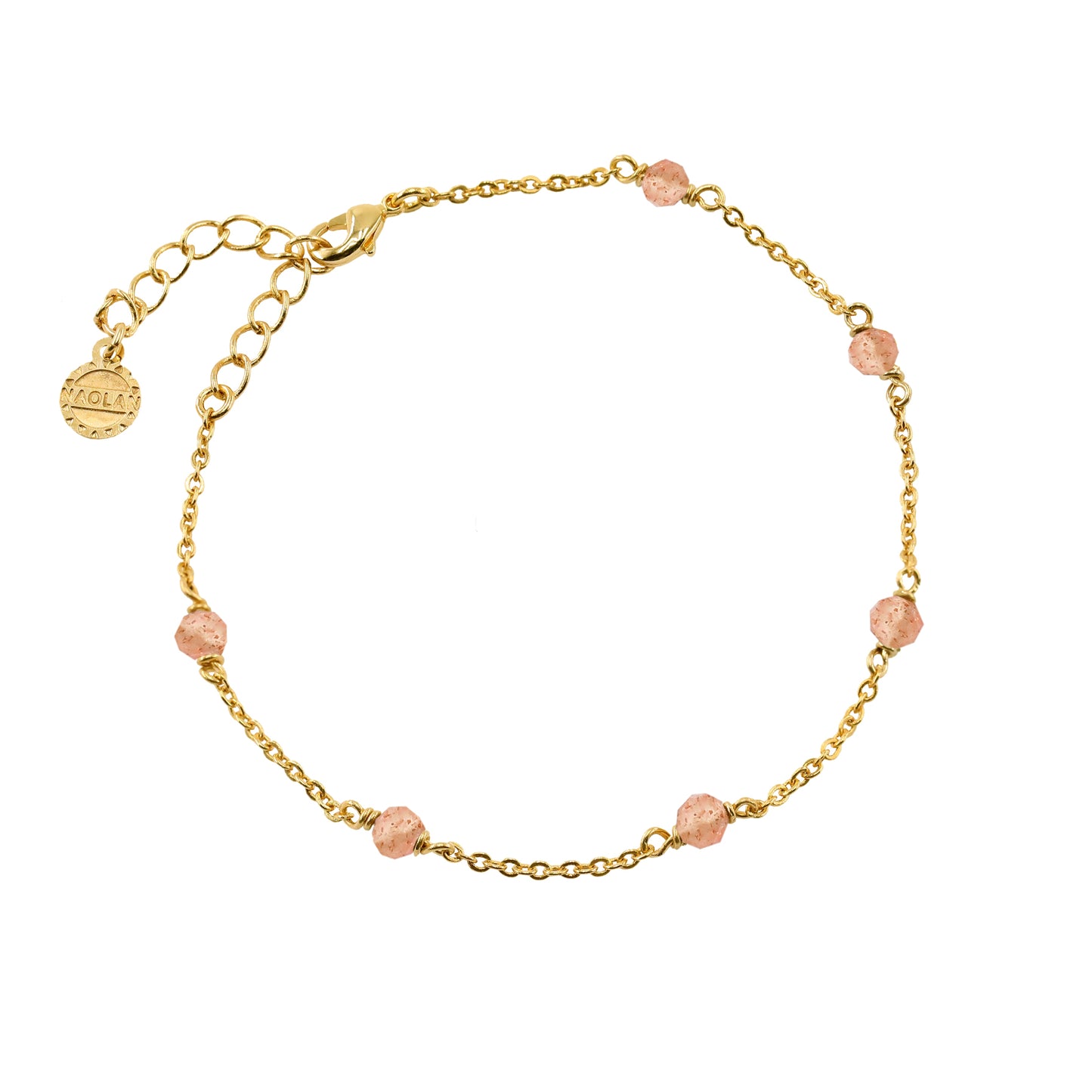 Bracelet ajustable doré pierre de soleil