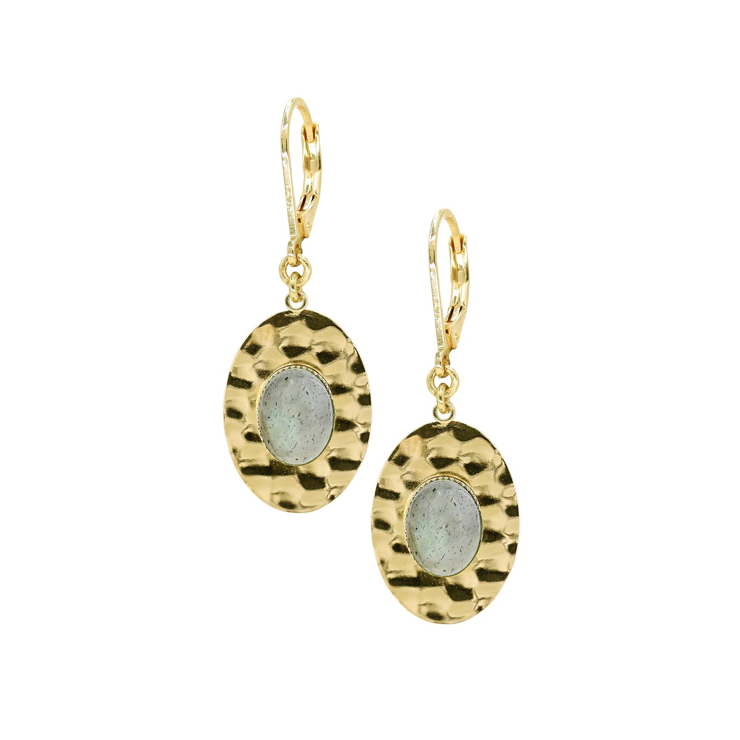 boucles martelées doré pierre labradorite