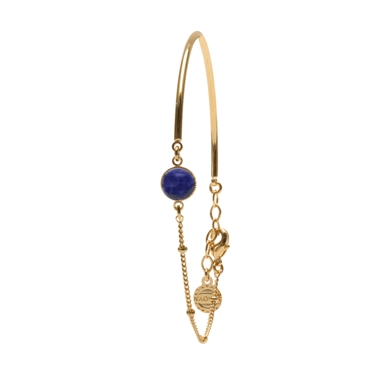 Mi chaine-mi jonc doré pierre lapis-lazuli