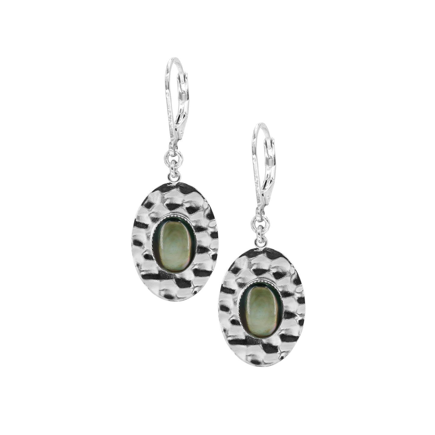 boucle martelées argent nacre noir