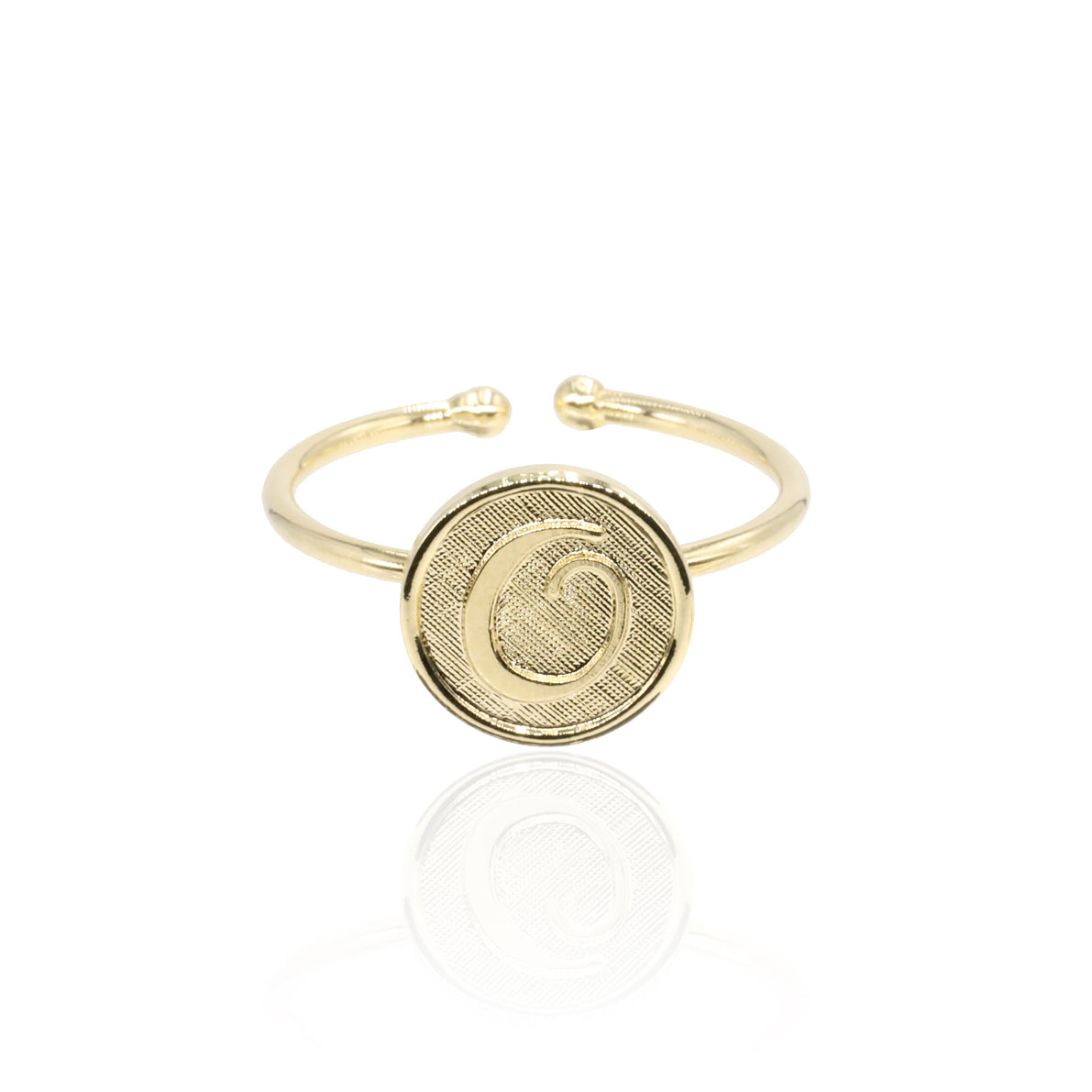 Bague initiale lettre O plaqué or