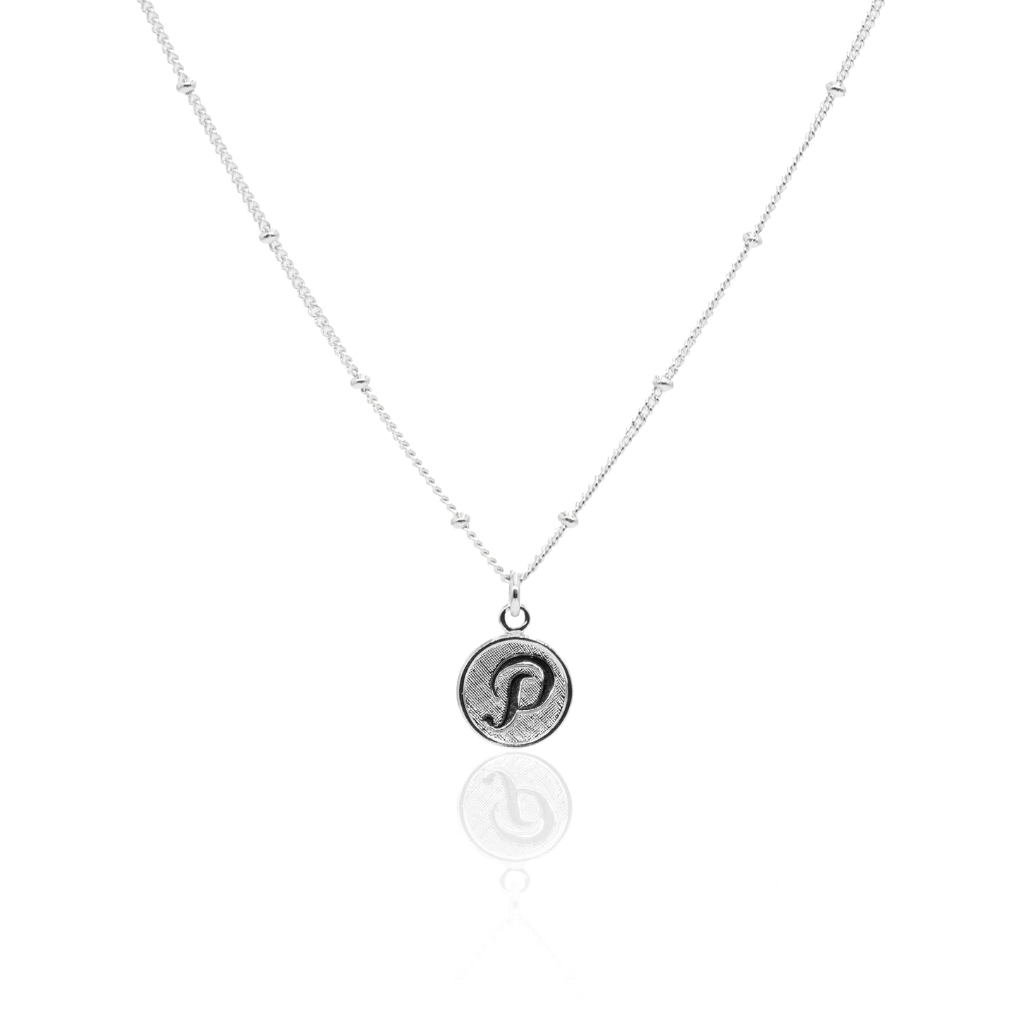 Collier ajustable argent lettre P