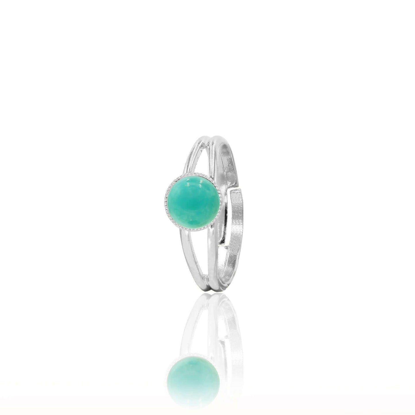 Bague ajustable turquoise argent