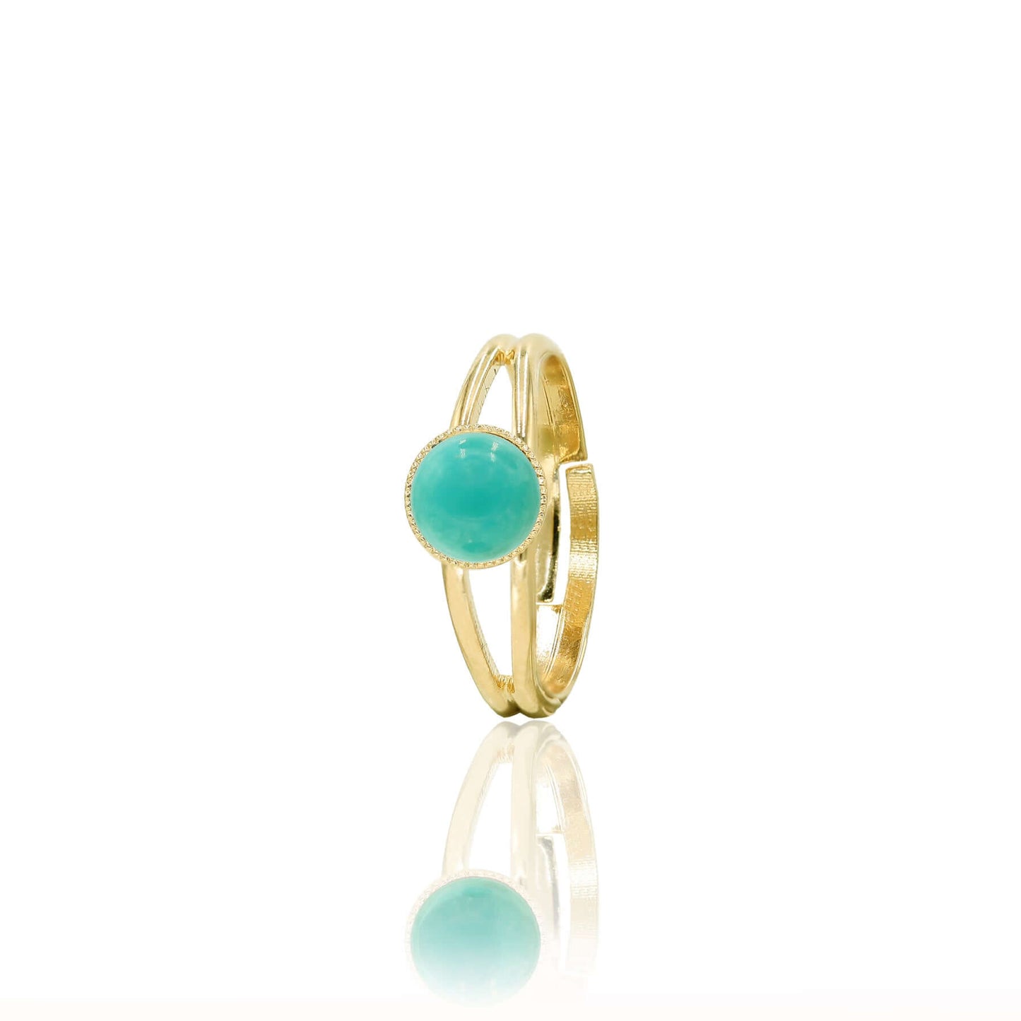 bague ajustable turquoise doré