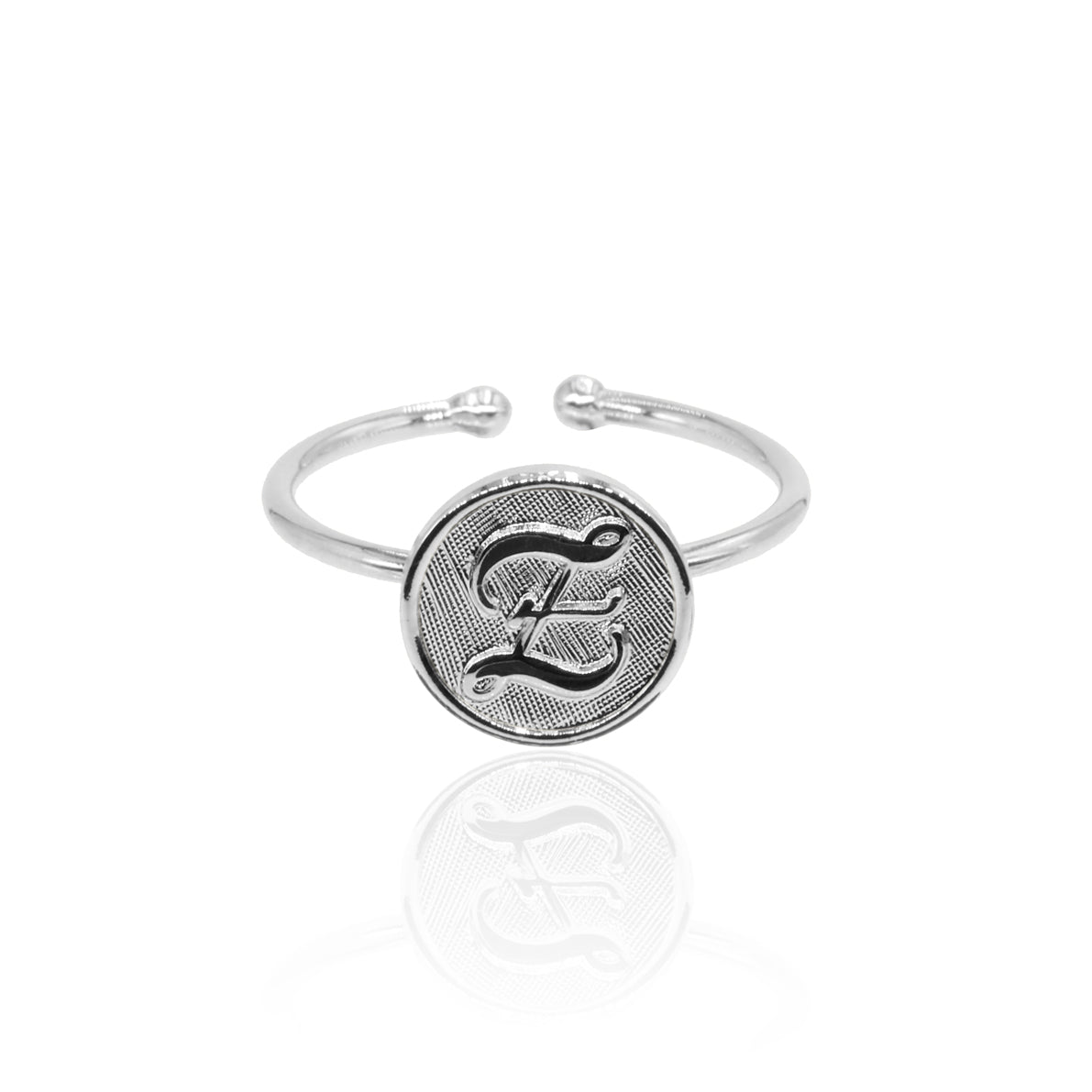 Bague initiale lettre Z argent ajustable