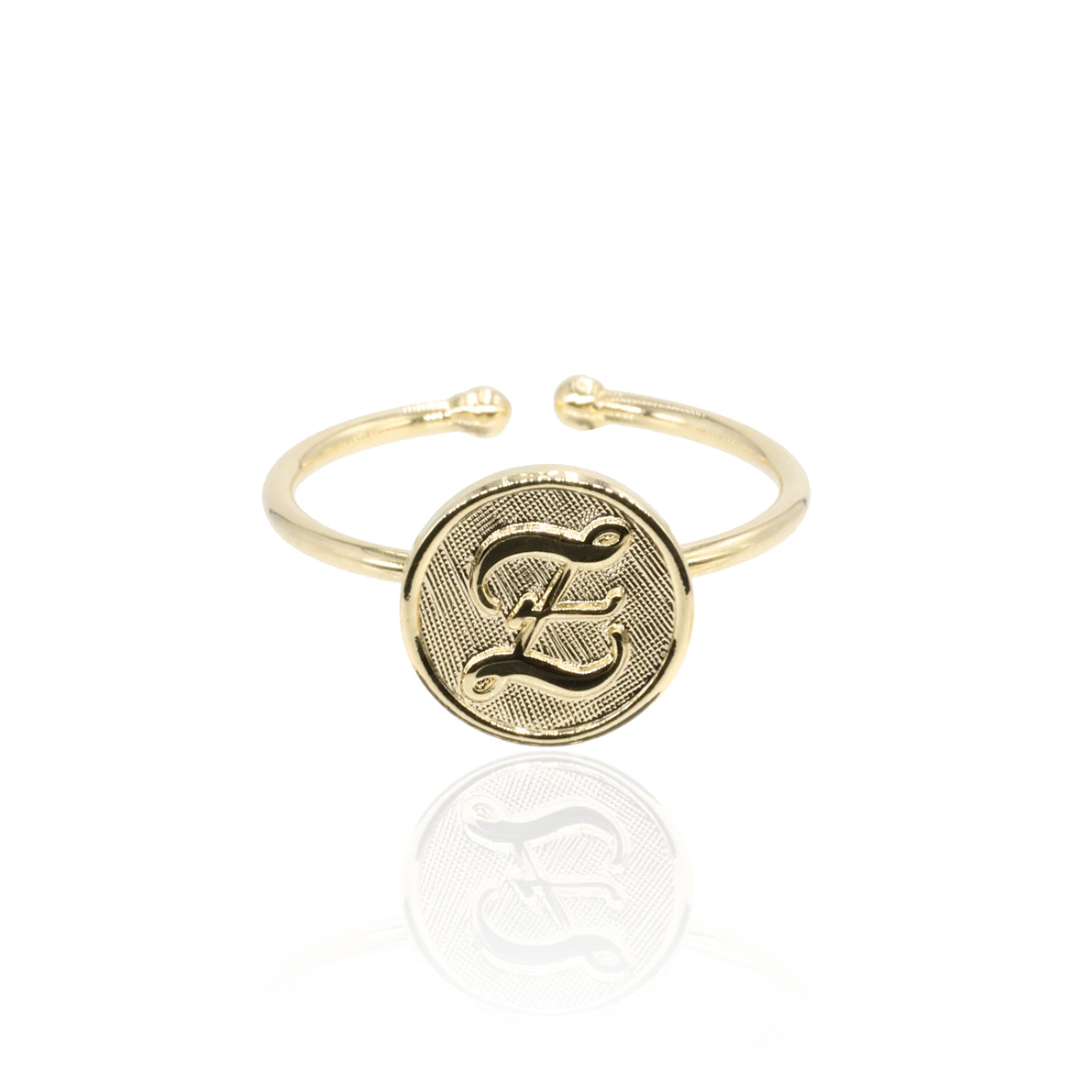 Bague initiale lettre Z plaqué or