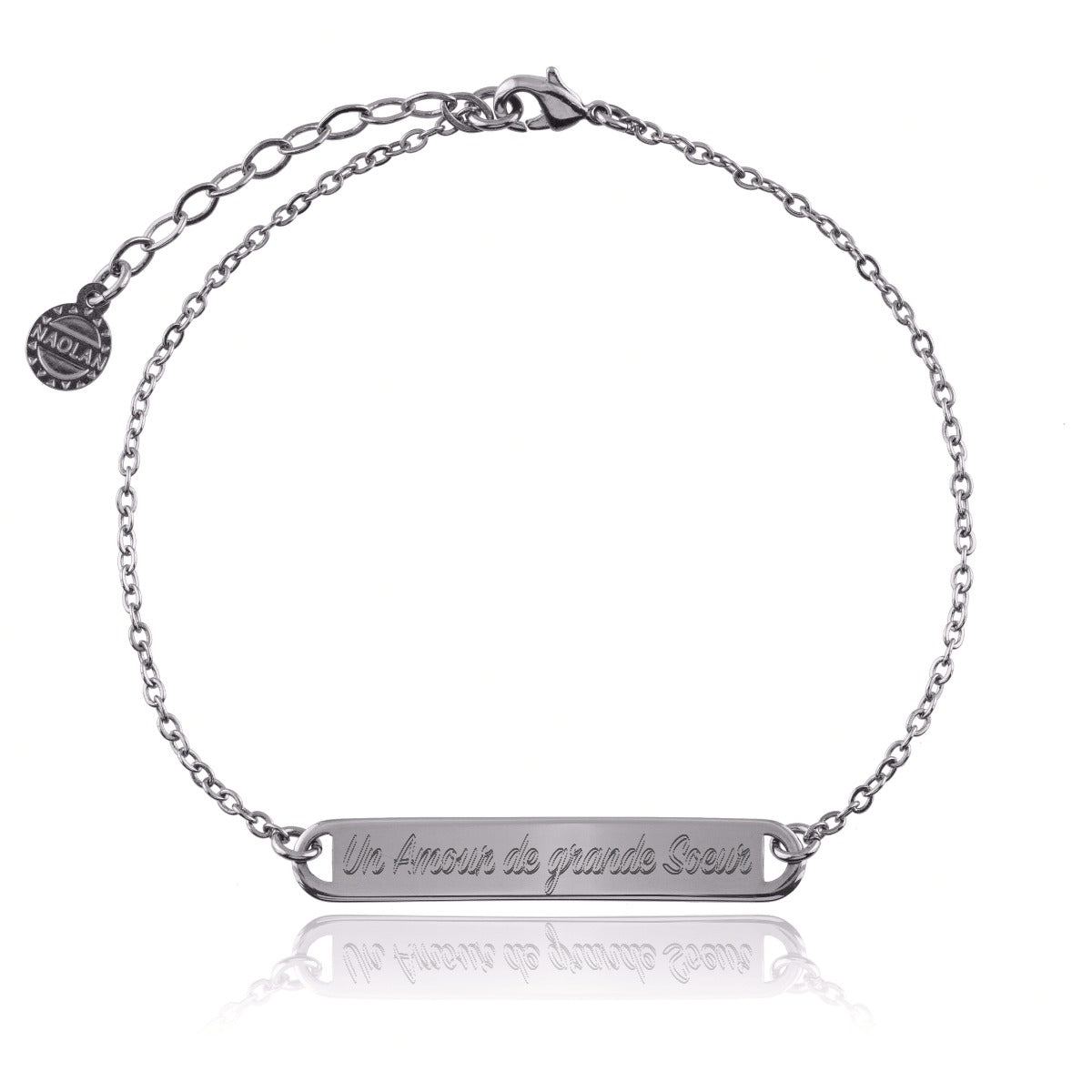Bracelet chaîne gravé "un amour de grande soeur"