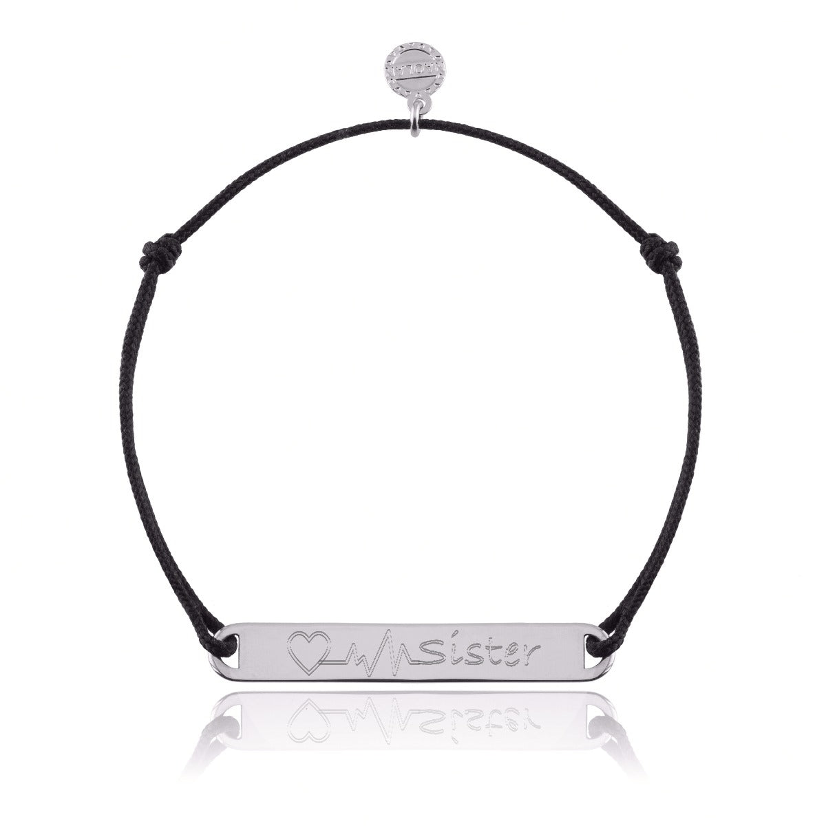 Bracelet cordon Coeur sister argent