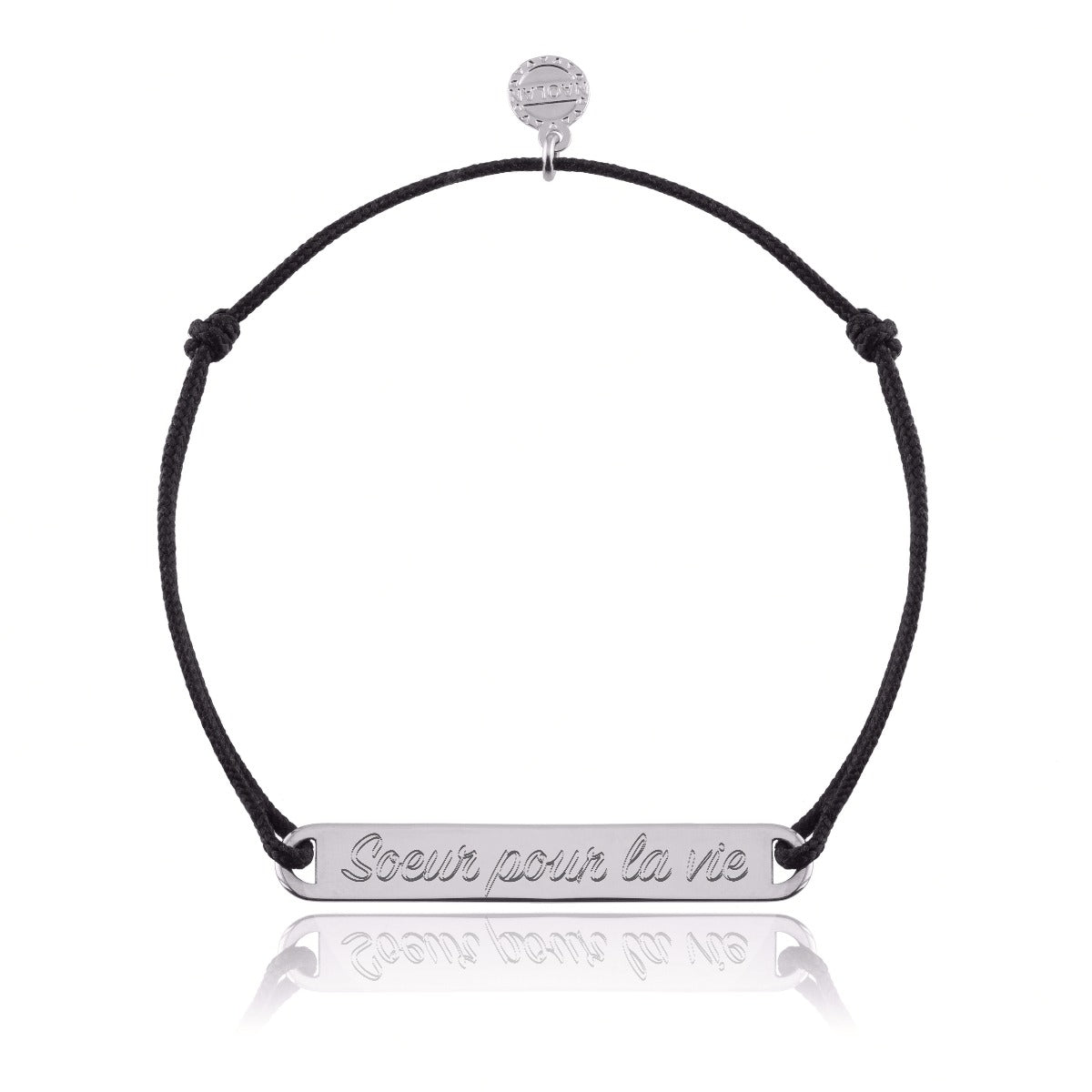 Bracelet cordon soeur pour la vie argent