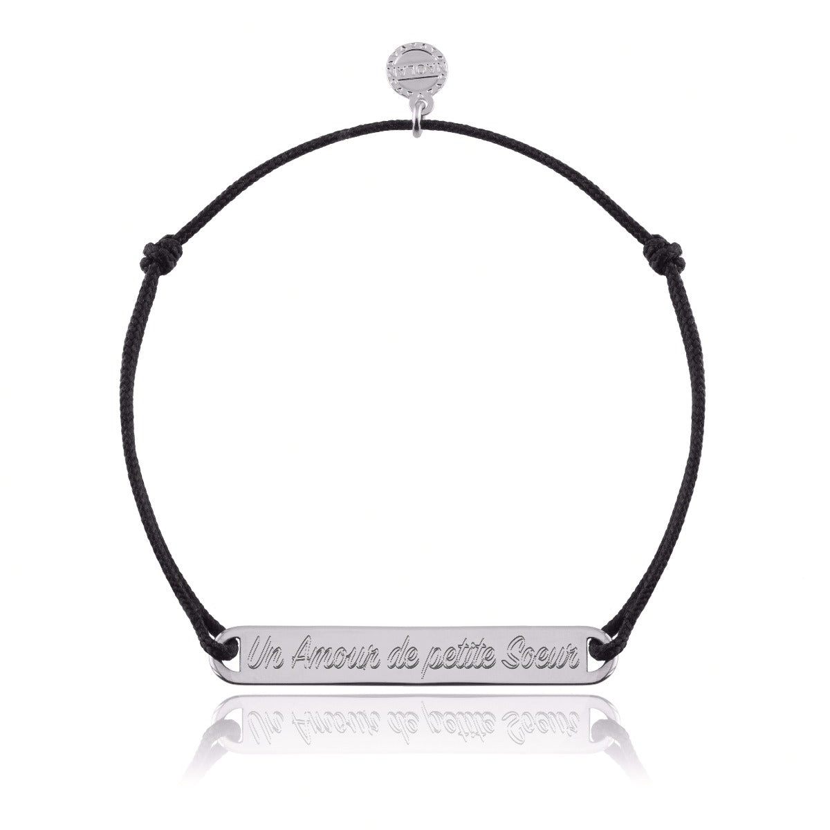 Bracelet cordon un amour de petite soeur argent