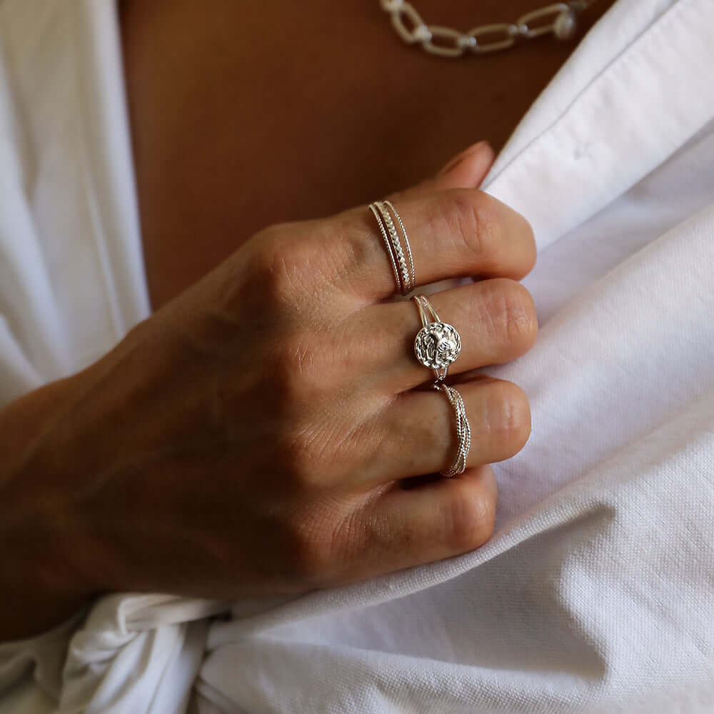 Bague ajustable 3 anneaux Trio