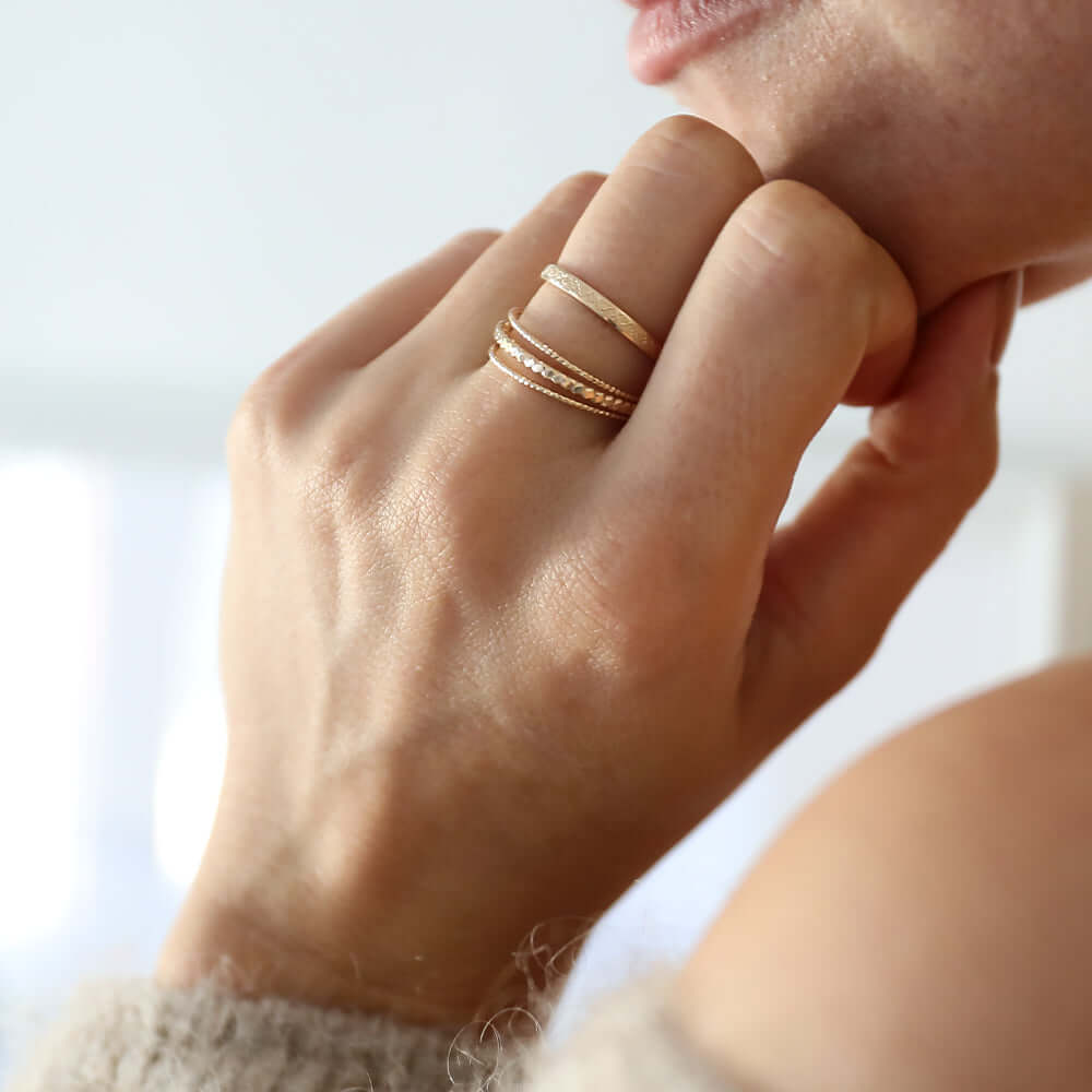 bagues ajustables martelées