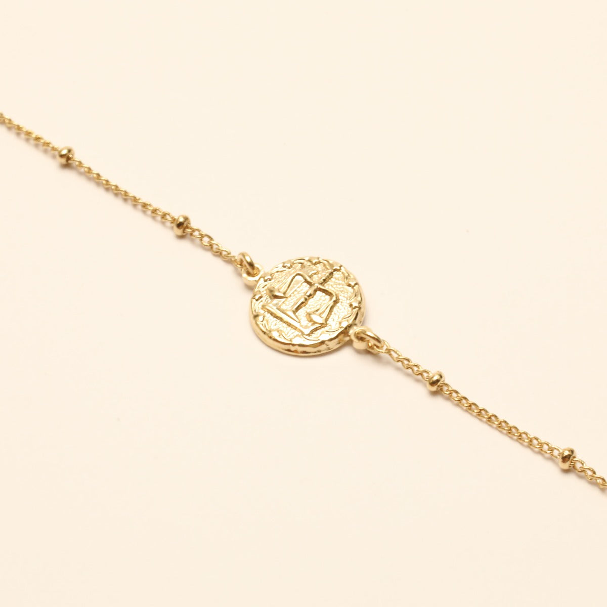 collier ajustable signe astro balance doré