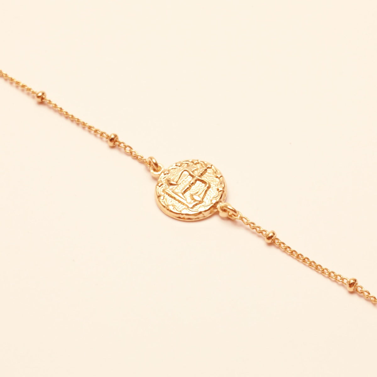 Collier ajustable signe astrologique balance or rose
