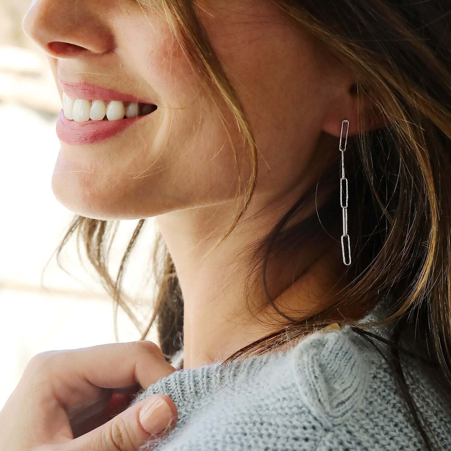 boucle chaine maille argent