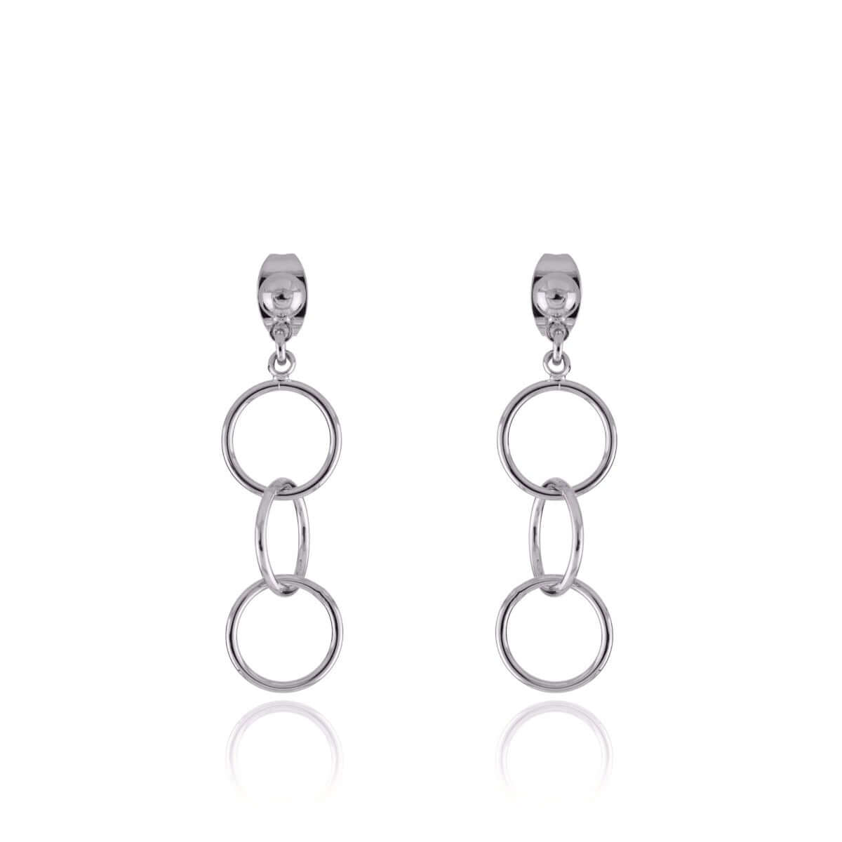Boucles d'oreilles anneaux entrelacés