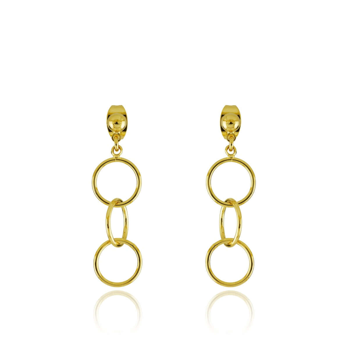 Boucles anneaux entrelacés doré