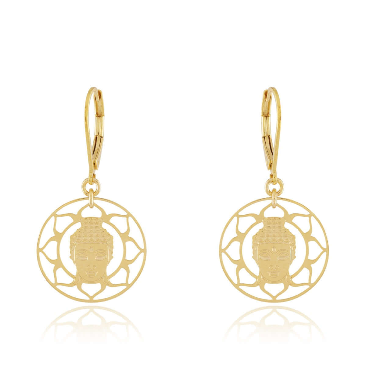 Boucles d'oreilles Bouddha Indonésie fleur lotus