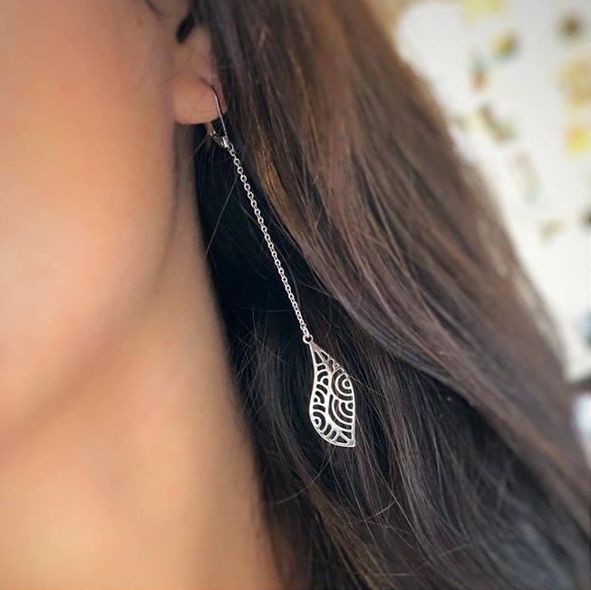 Boucles feuilles argent