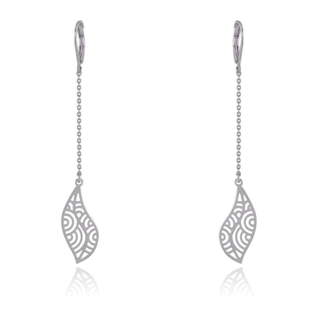 Boucles feuilles argent