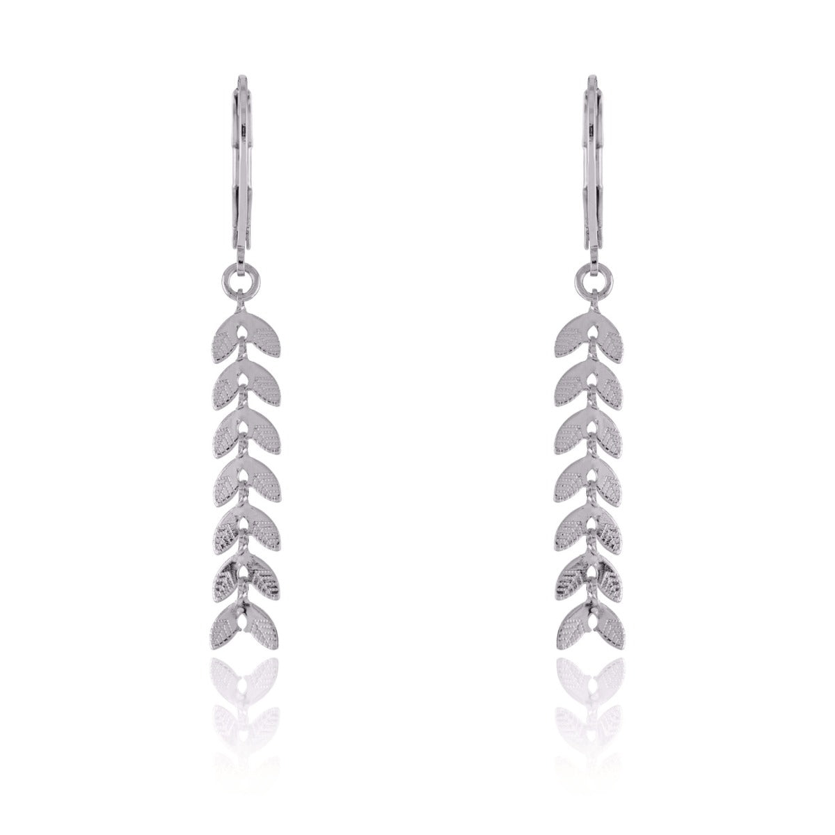 boucles feuilles de saison argent