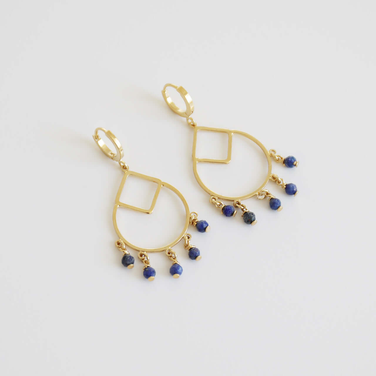 boucles Lucie pierres naturelles doré