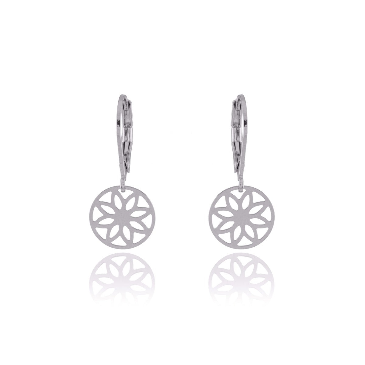 Boucles petites fleurs argent
