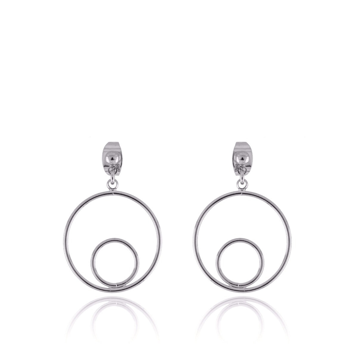 Boucles petits ronds double argent