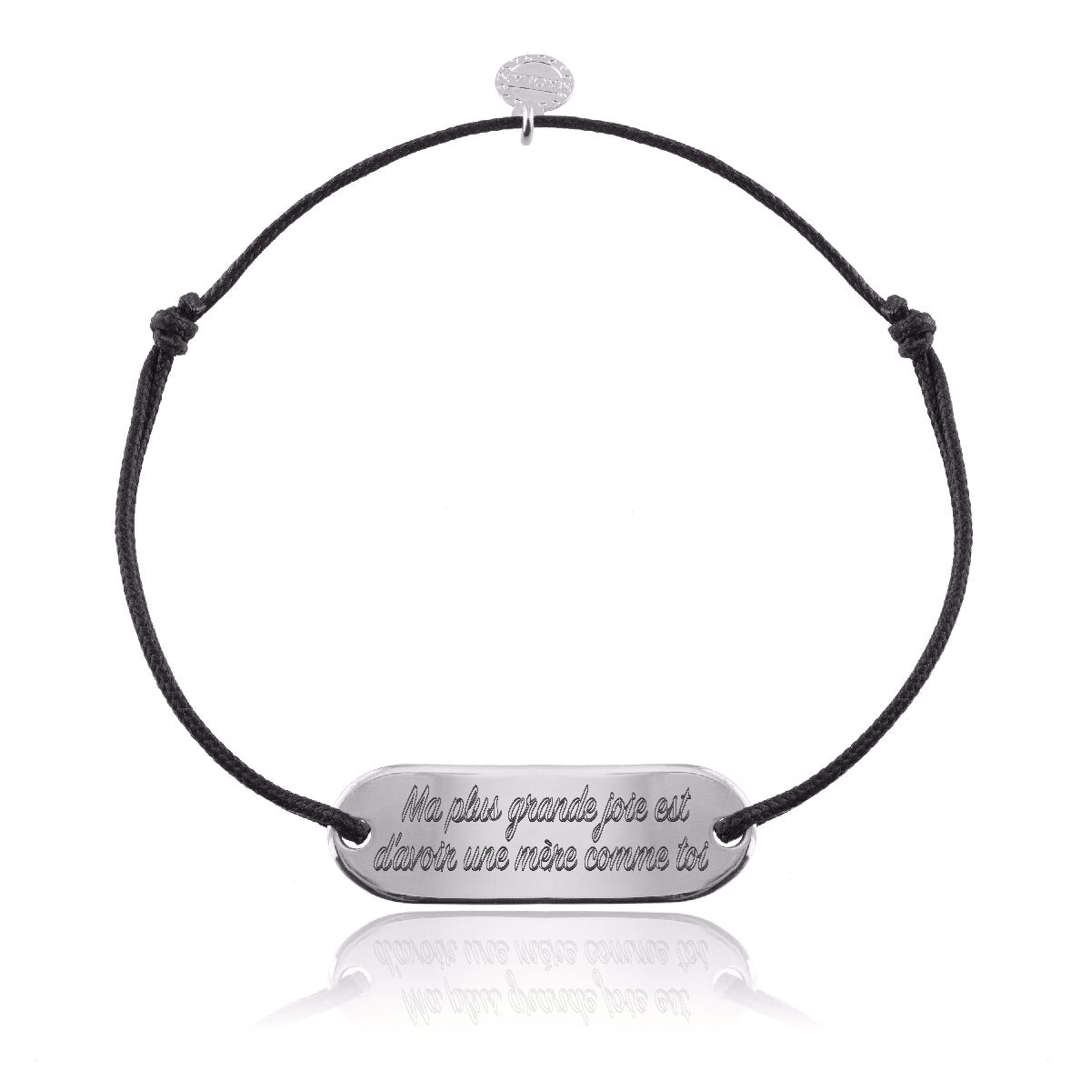 Bracelet cordon xl ma plus grande joie est d'avoir une mère comme toi argent