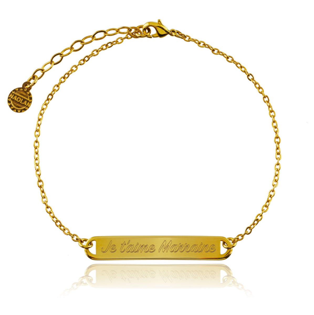 Bracelet gravé "je t'aime marraine"