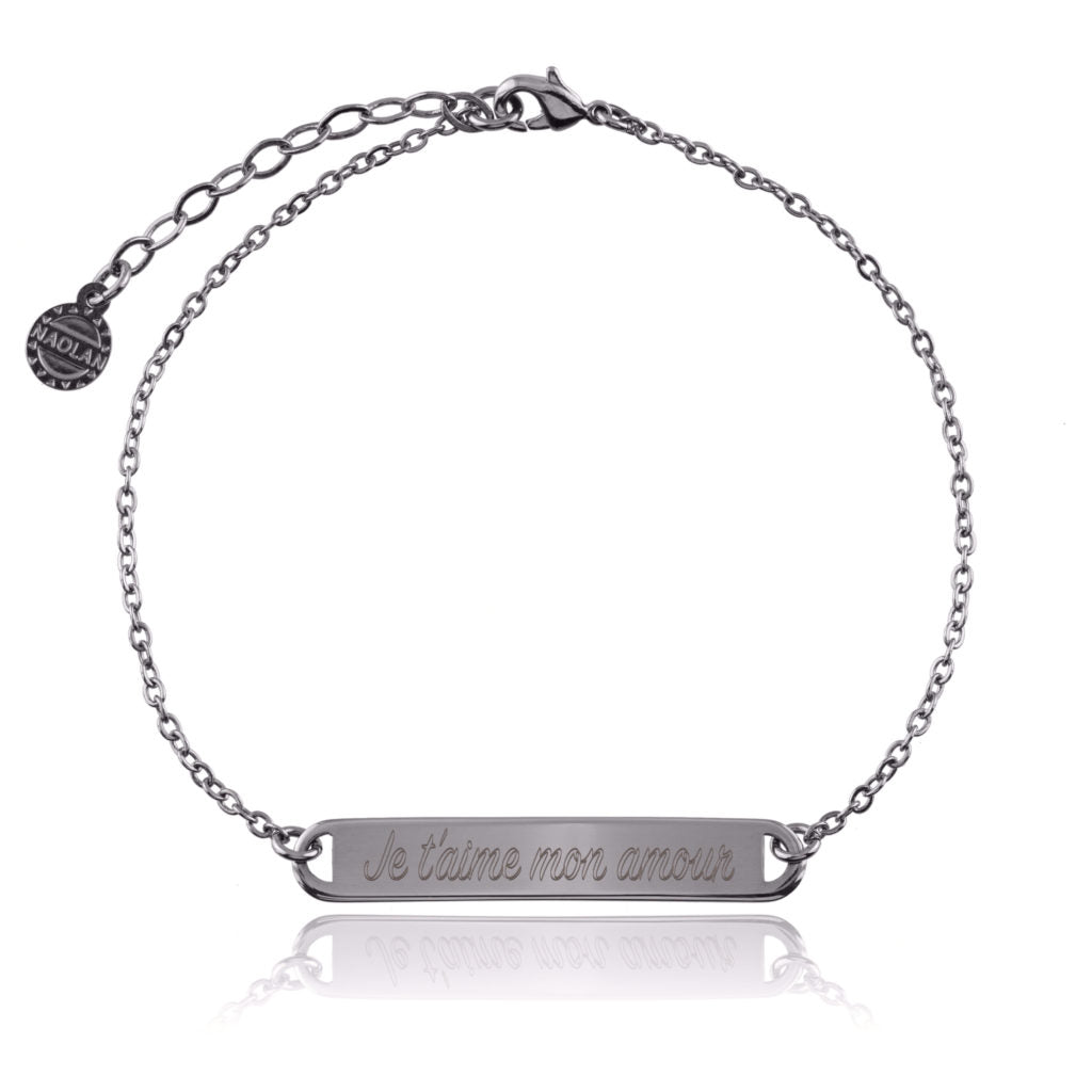 Bracelet je t'aime marraine argent