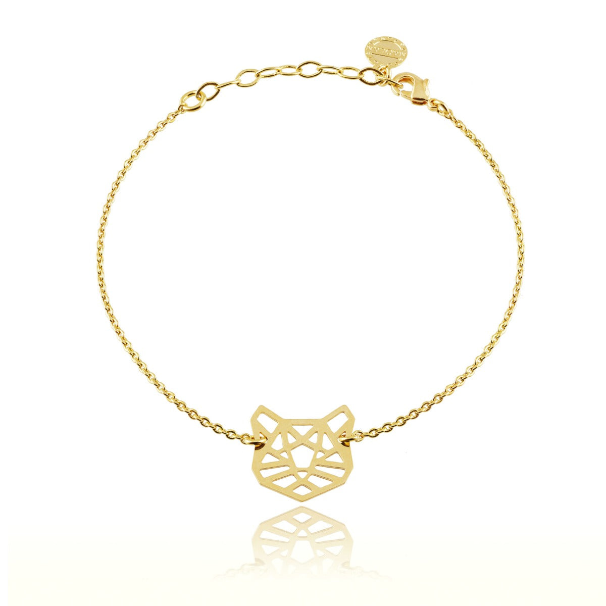 Bracelet ajustable chat origami or