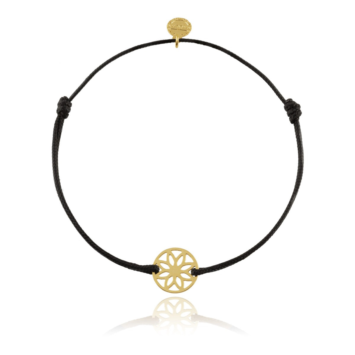 Bracelet cordon petite fleur or