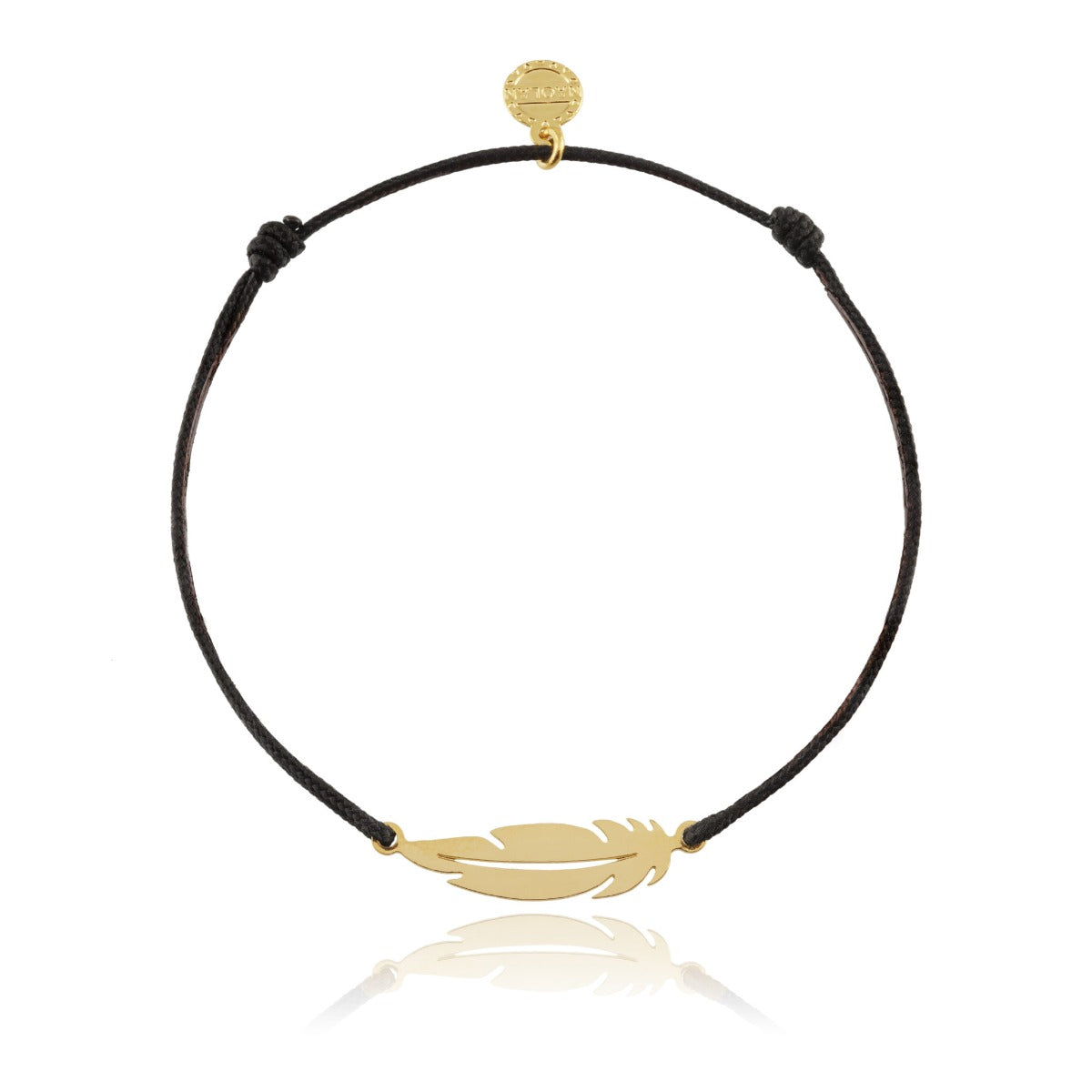Bracelet cordon plume or
