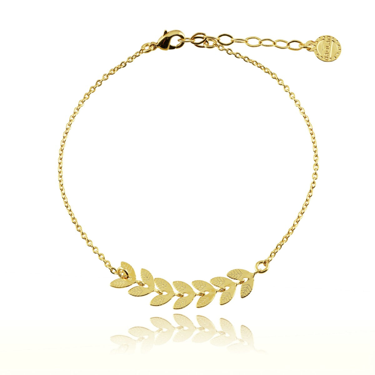 Bracelet feuilles de saison or