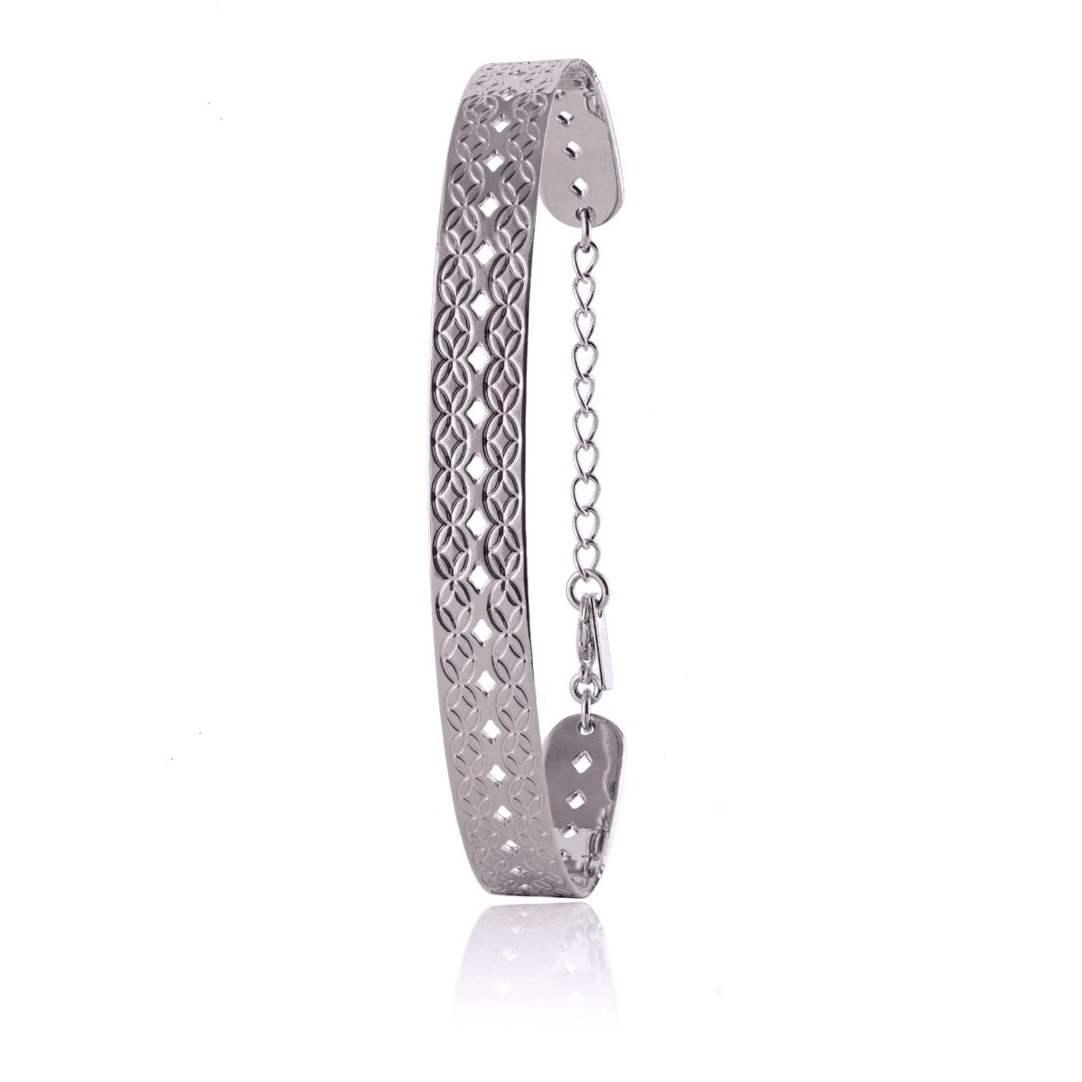 Bracelet jonc ovale ajustable