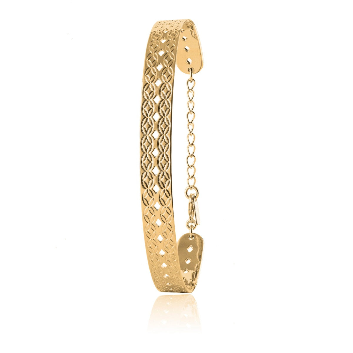 Bracelet jonc ovale ajustable