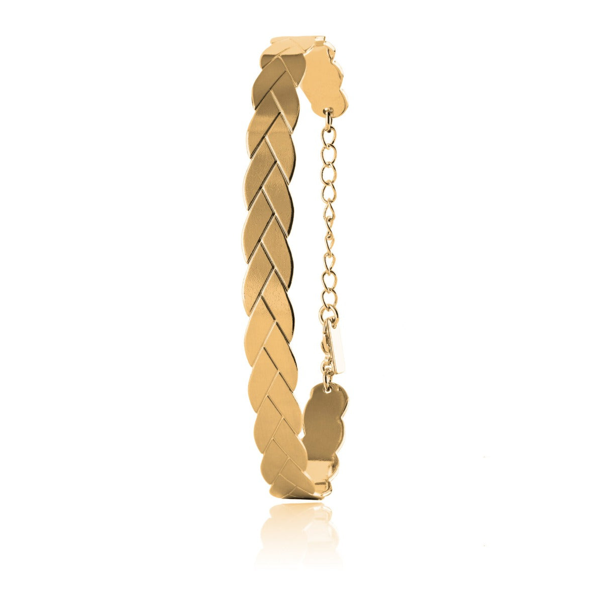 Bracelet jonc tresse or