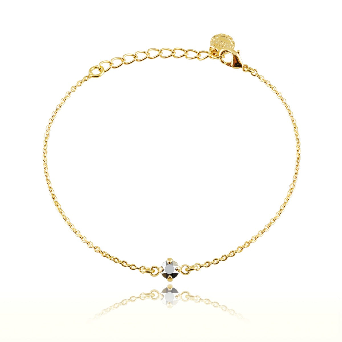 Bracelet solitaire cristal gris