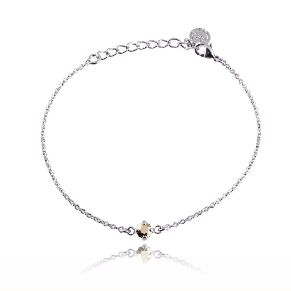 Bracelet solitaire cristal rose